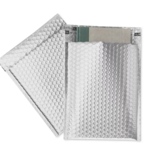 Matte Glamour Bubble Mailers - 9 x 11 1⁄2", Silver